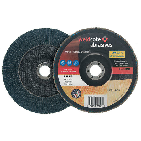 WELDCOTE Flap Disc 5 X 7/8 Z-Prime Xl 40G 10400